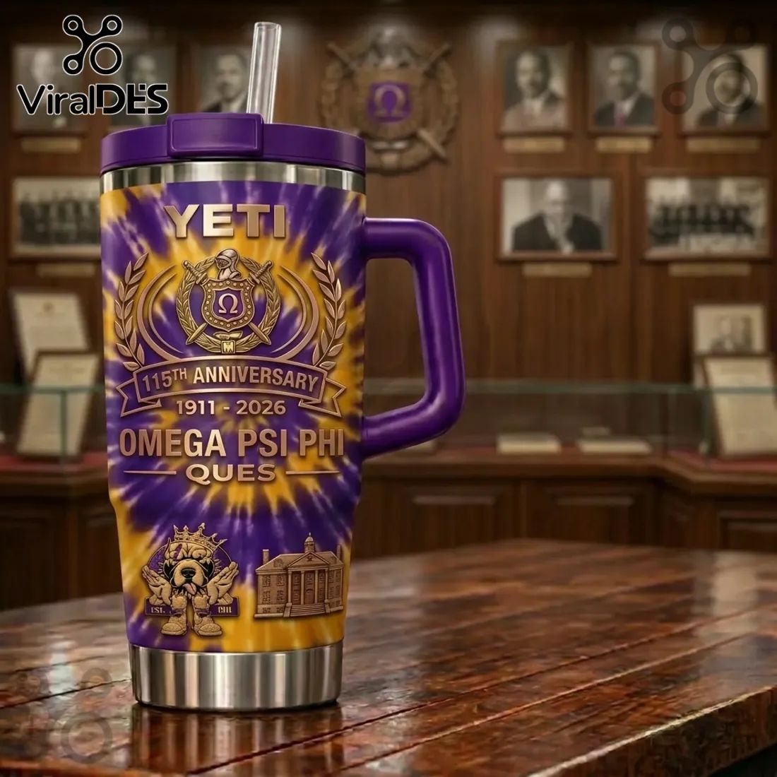 Omega Psi Phi Fraternity 115th Anniversary 1911-2026 YETI Handled Tumbler
