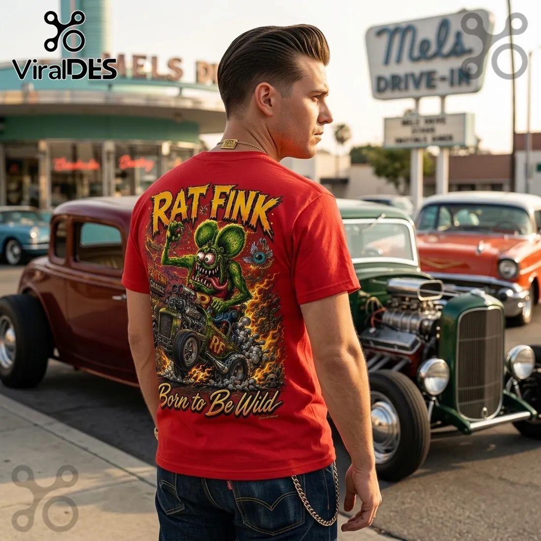 Rat Fink Born To Be Wild Red T-Shirt