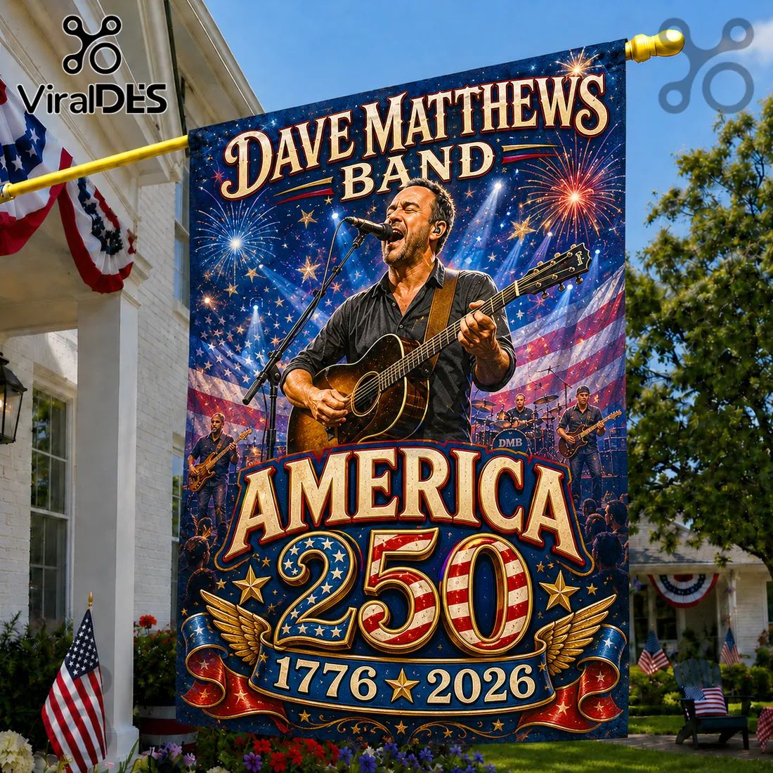 Dave Matthews Band America 250 Years 1776-2026 House Flag