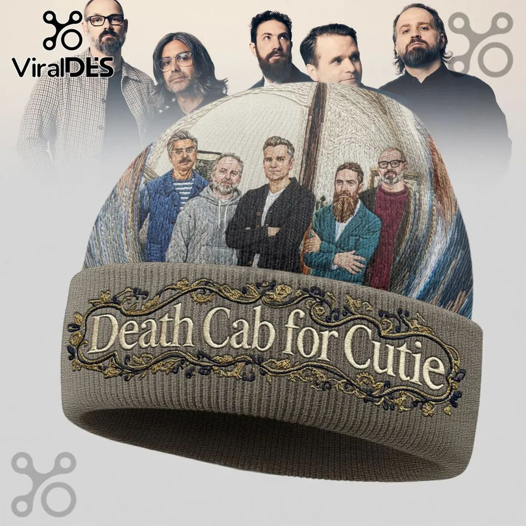 Death Cab for Cutie Embroidered Band Members Vintage Beanie Hat