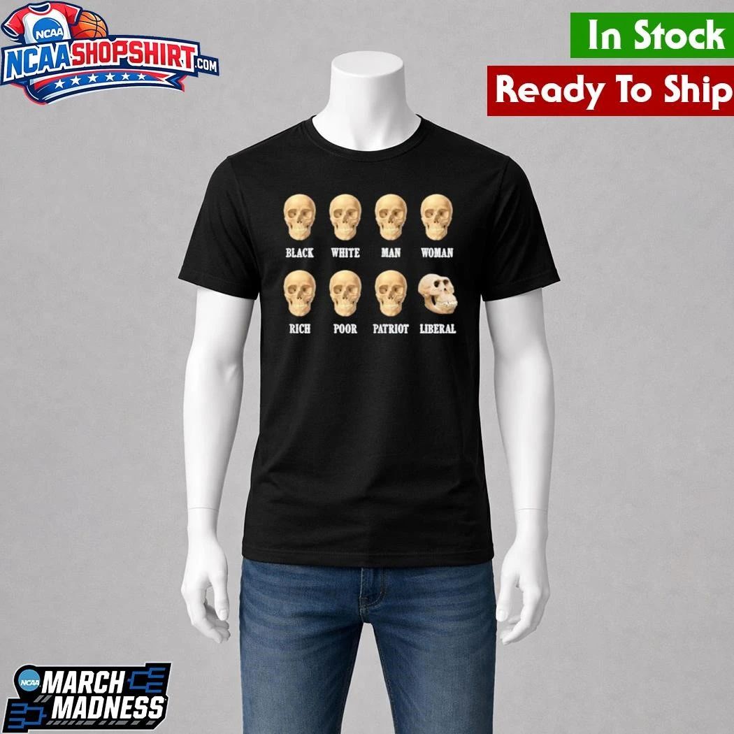 Marky Mark Black White Man Woman Rich Poor Patriot Liberal Skull Shirt