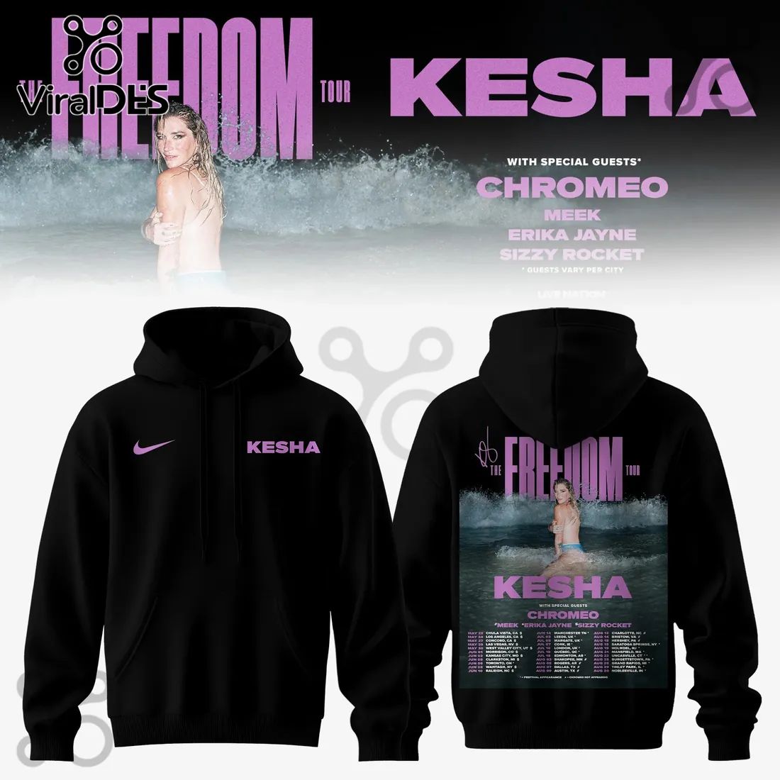Kesha x The Freedom Tour 2026 Limited Edition Hoodie
