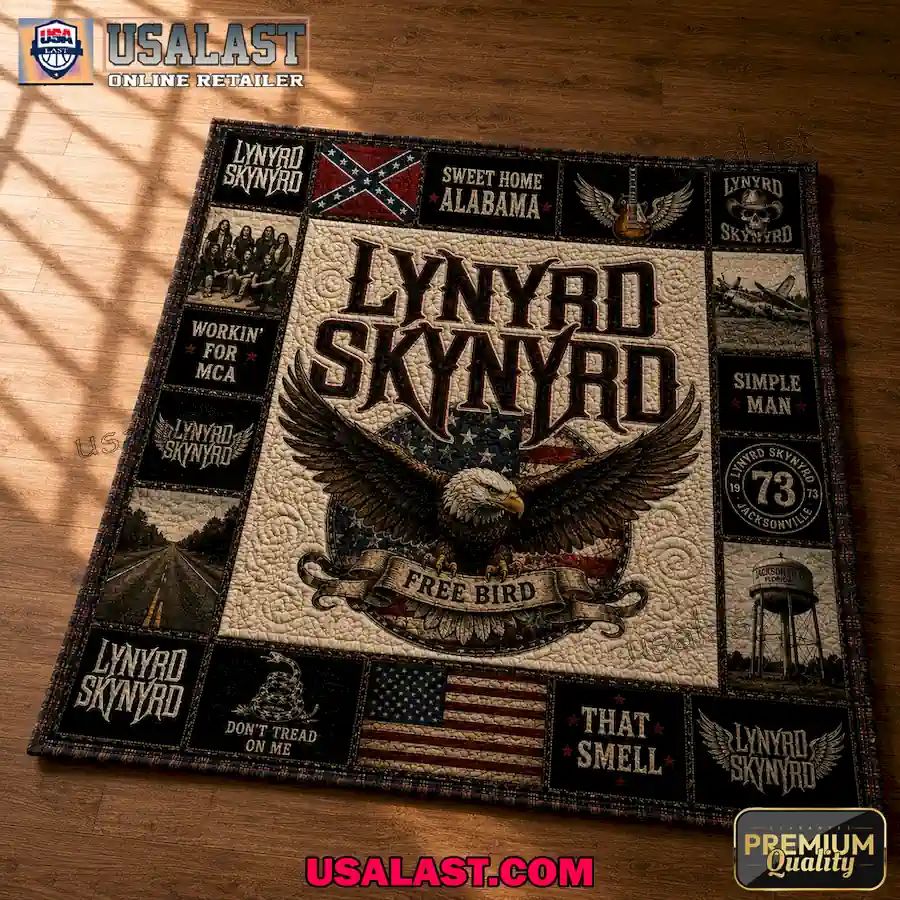 Lynyrd Skynyrd Confederate Flag Eagle Quilt Blanket