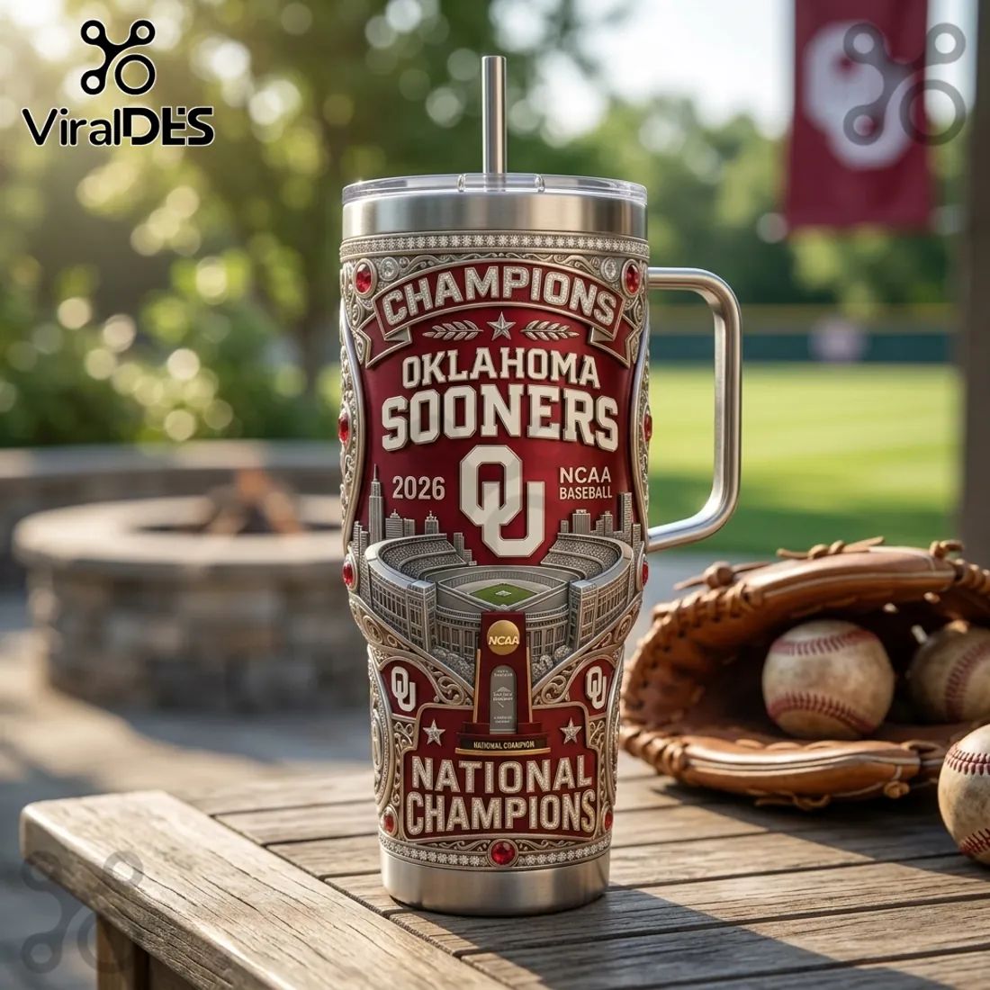 Oklahoma Sooners 2026 National Champions 40oz Handle Tumbler