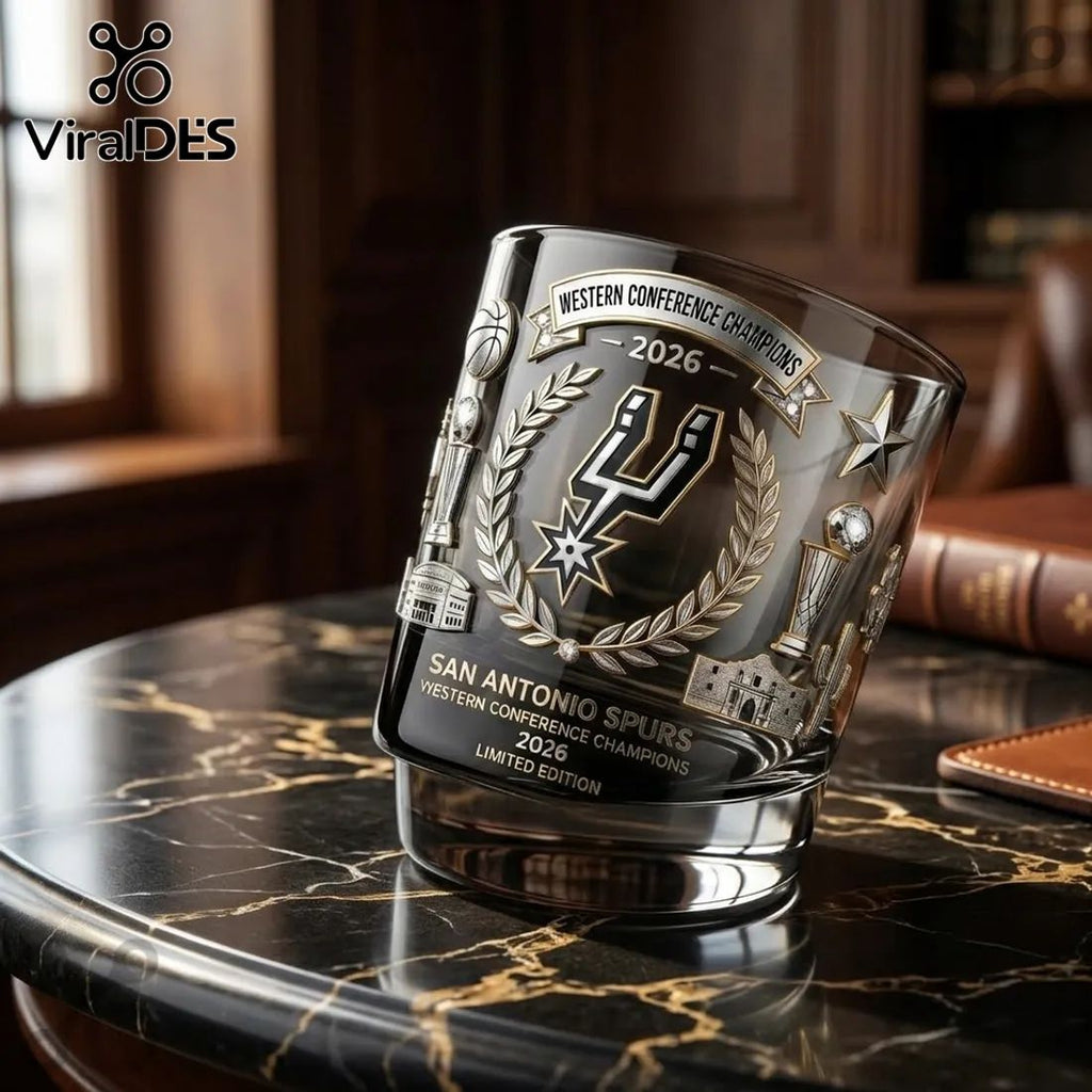 San Antonio Spurs 2026 Western Conference Champions Whiskey Glass