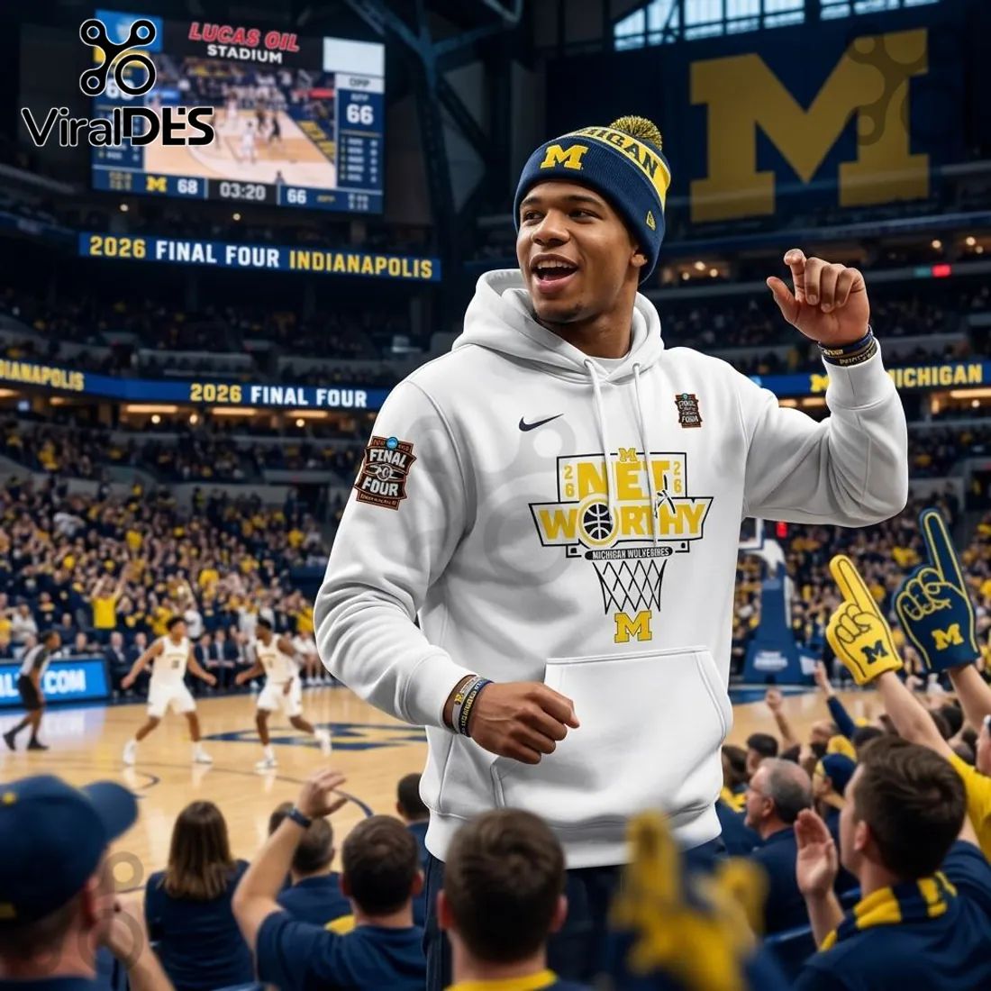 Michigan Wolverines Net Worthy 2026 Final Four Pullover Hoodie