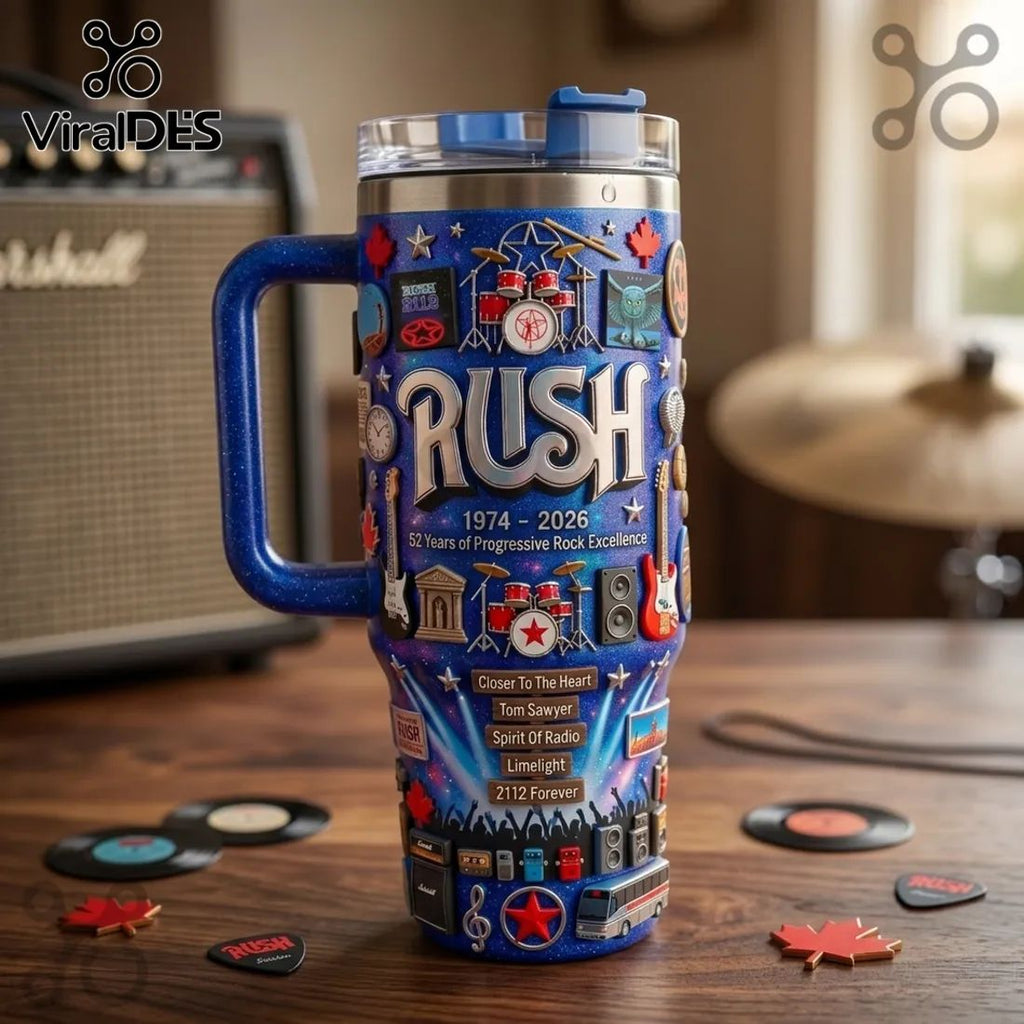 Rush Band 52 Years of Progressive Rock Collectible Stanley Tumbler