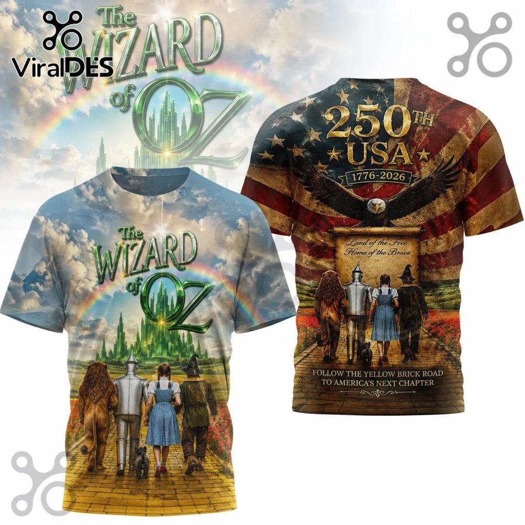 The Wizard of Oz x USA 250th Anniversary Patriotic Gift for Men 3D T-Shirt