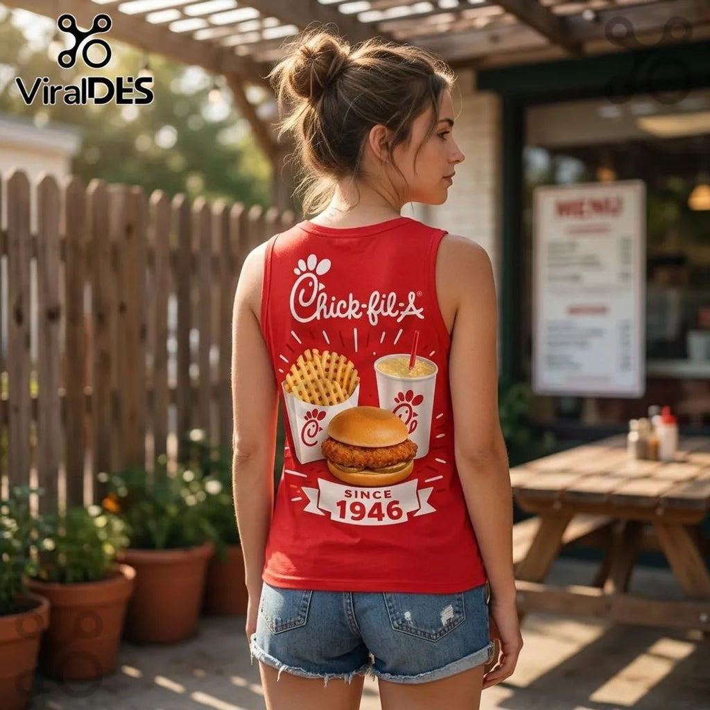 Chick-fil-A Since 1946 Fast Food V-Neck Tank Top