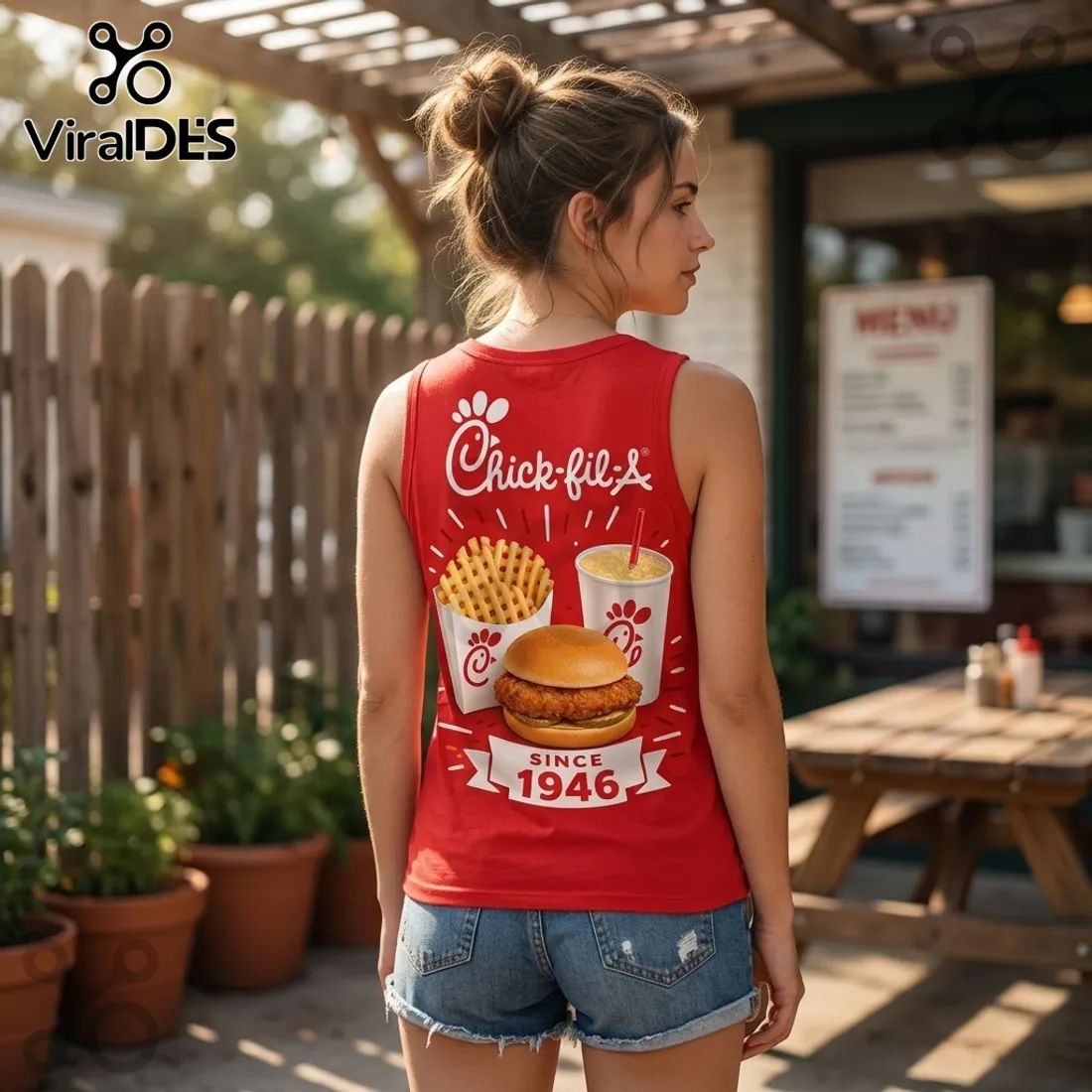 Chick-fil-A Since 1946 Fast Food V-Neck Tank Top