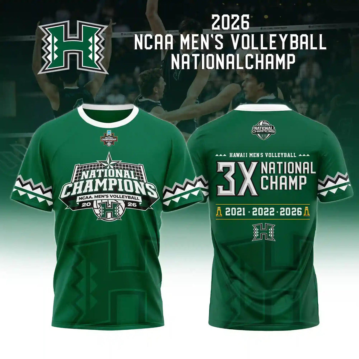 Hawaii Volleyball 3X Champions 2026 Limited Hoodie