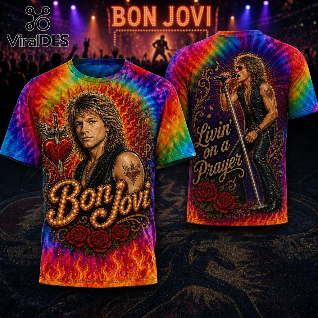 Bon Jovi Livin on a Prayer Tie Dye T-Shirt