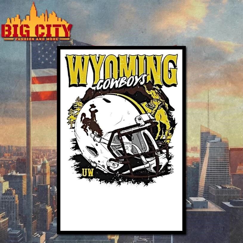 Awesome Ncaa Football Wyoming Cowboys Vintage Helmet Shirt