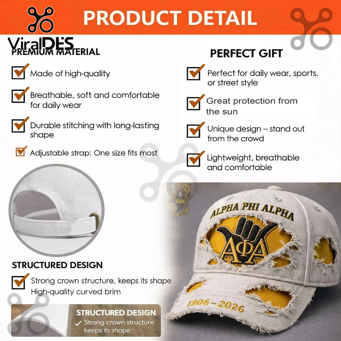 Alpha Phi Alpha 1906-2026 Anniversary Distressed Baseball Cap