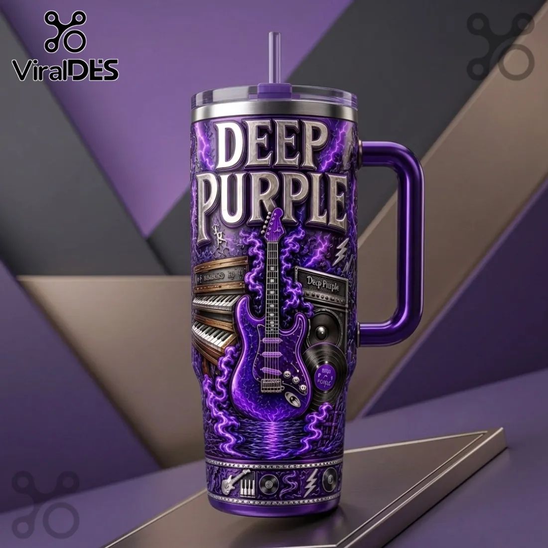 Deep Purple Rock Band Purple 40oz Stanley Tumbler
