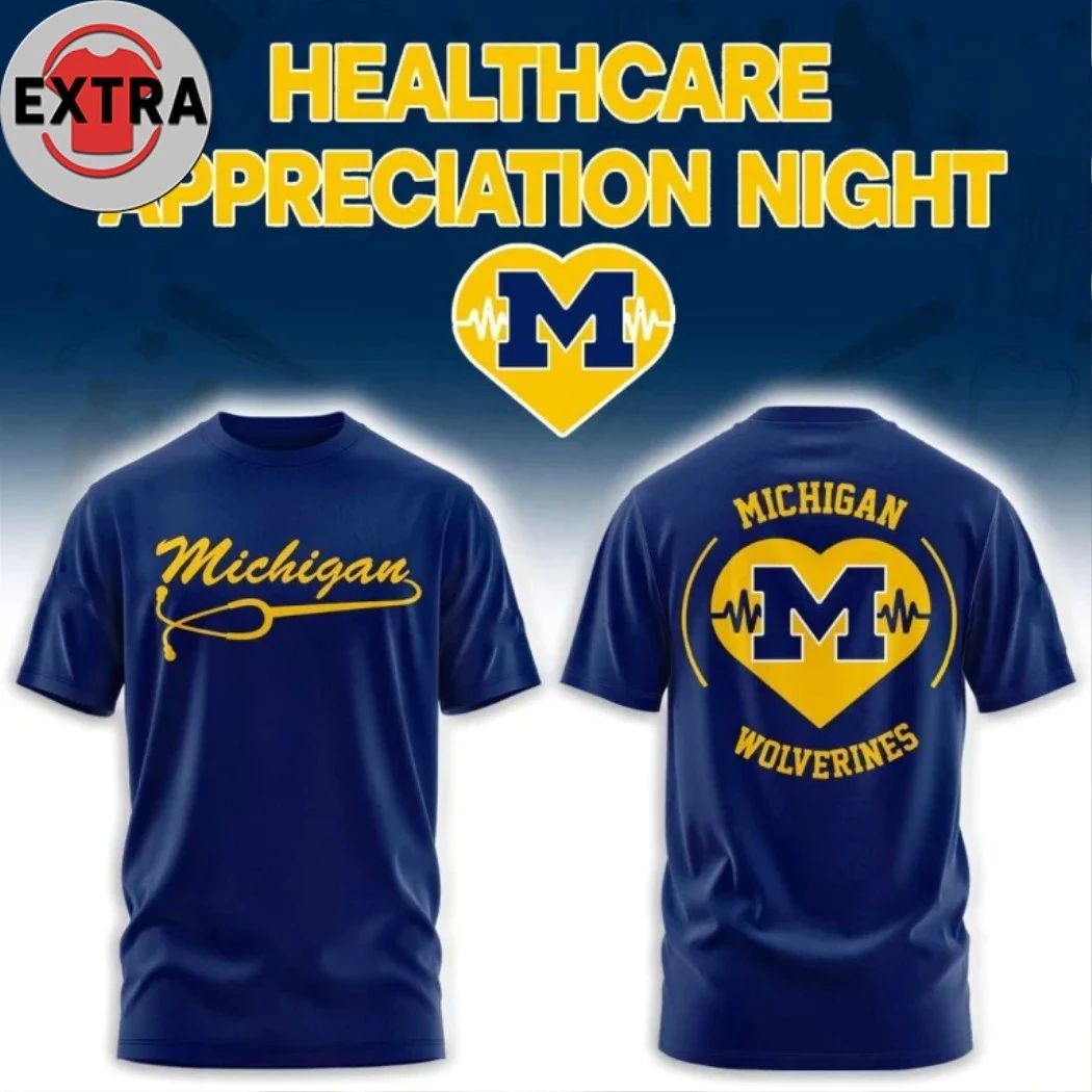 Michigan Wolverines Healthcare Appreciation Night Logo Two Sided Shirt