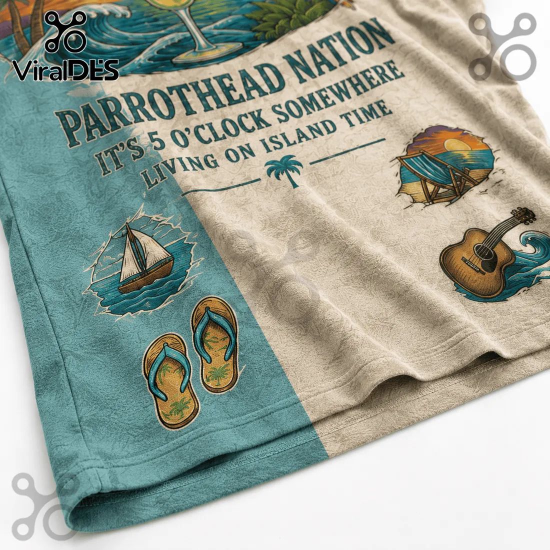 Jimmy Buffett Parrothead Nation Fins Up Gift for Men T-Shirt