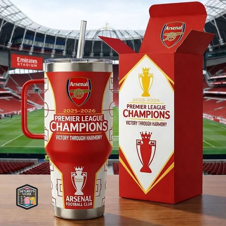 Arsenal FC Premier League Champions 2025-2026 Stainless Steel Tumbler