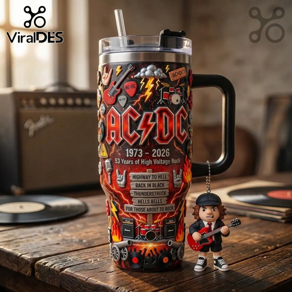 AC/DC High Voltage Rock 53rd Anniversary Stainless Steel Tumbler 40oz