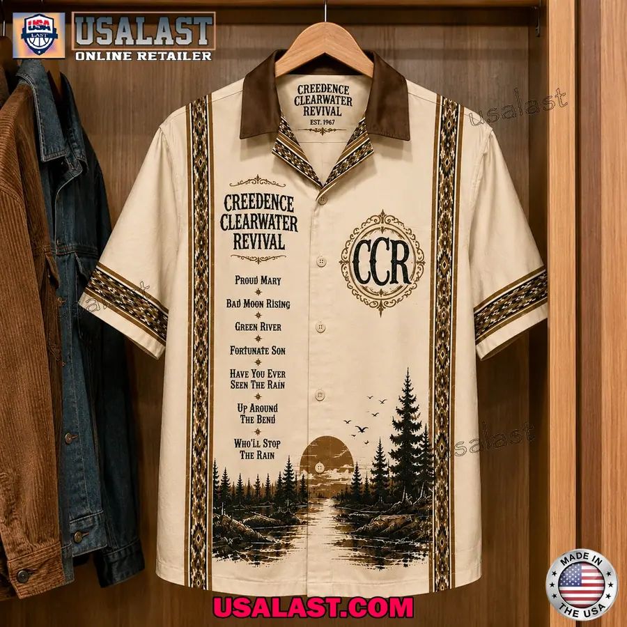 Creedence Vintage Hawaiian Shirt Retro Rock Band Apparel