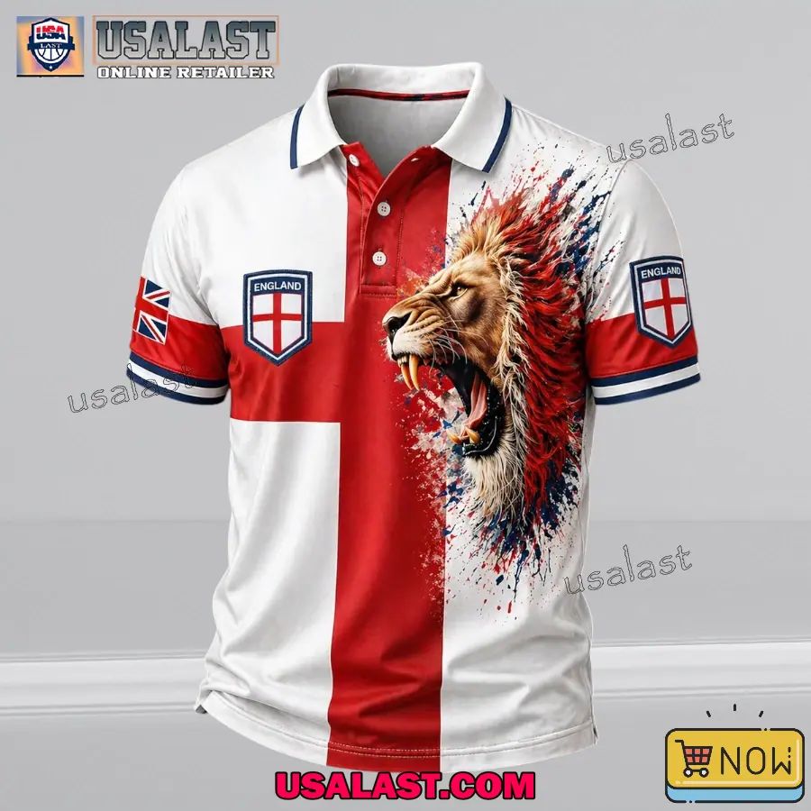 England Football WC 2026 Lion Polo T-Shirt