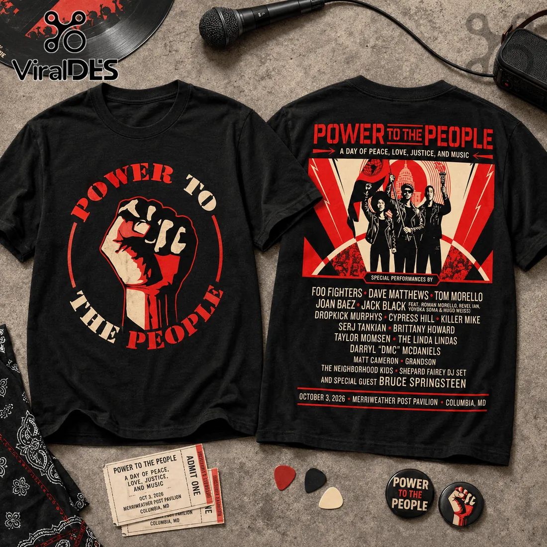 Power to the People 2026 Concert Music Festival T-Shirt