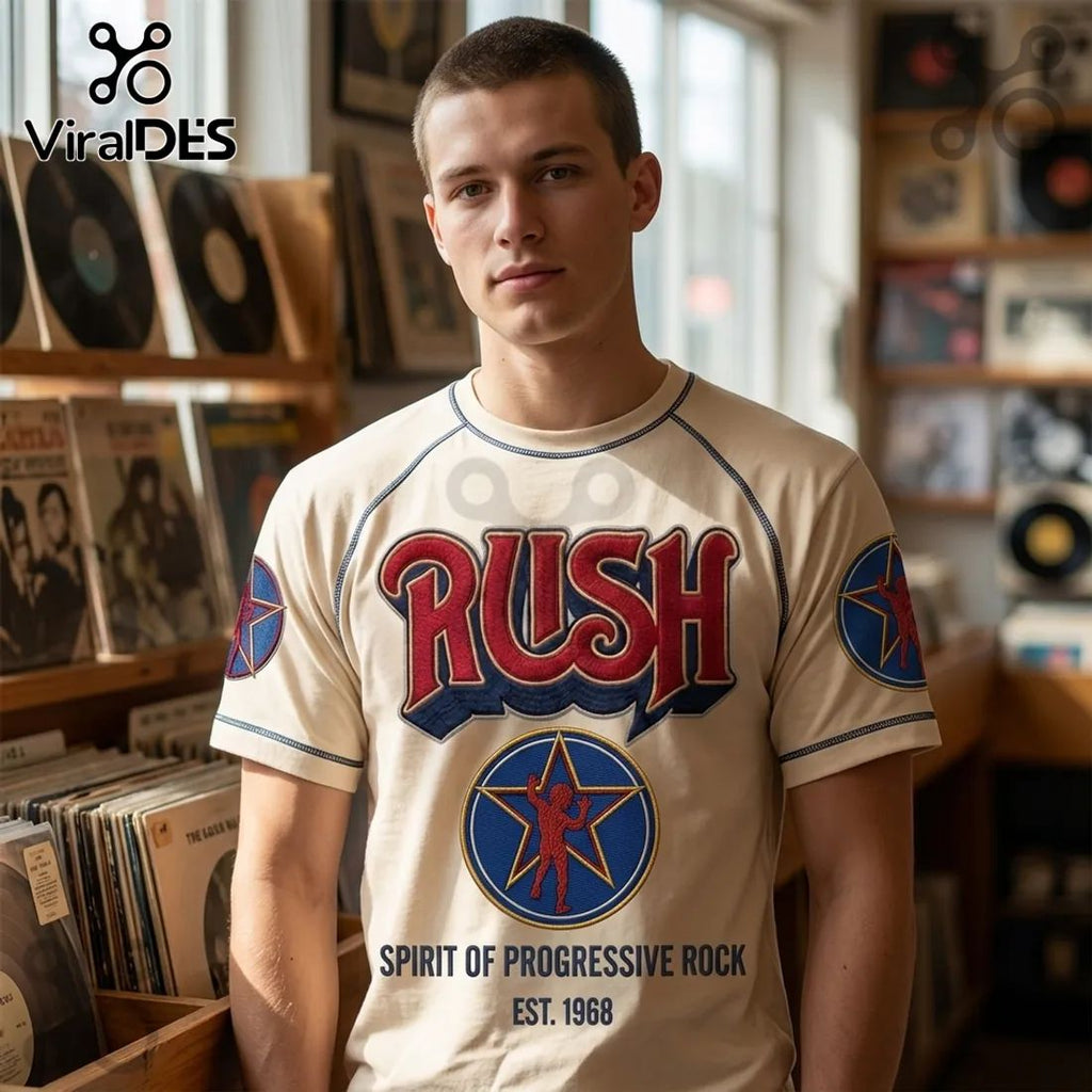 Rush Spirit of Progressive Rock Est 1968 Beige T-Shirt