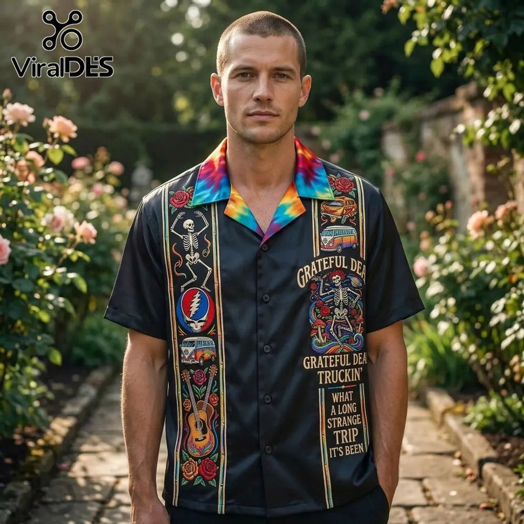Grateful Dead Long Strange Trip Skeleton Premium Hawaiian Shirt