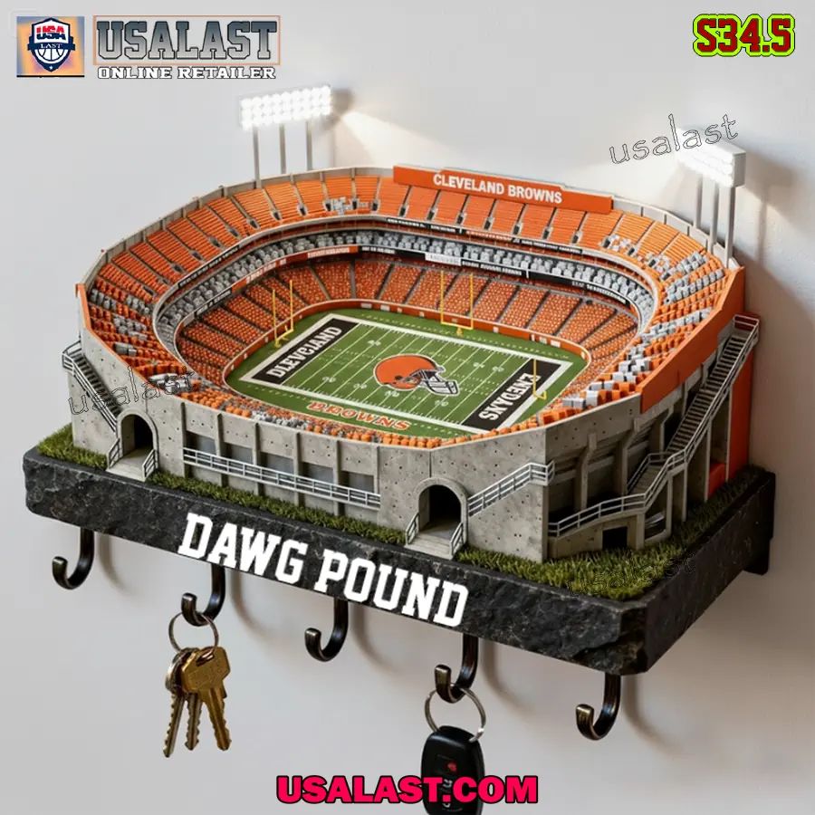 Cleveland Browns Sports Stadium Key Hooks, Key Holder