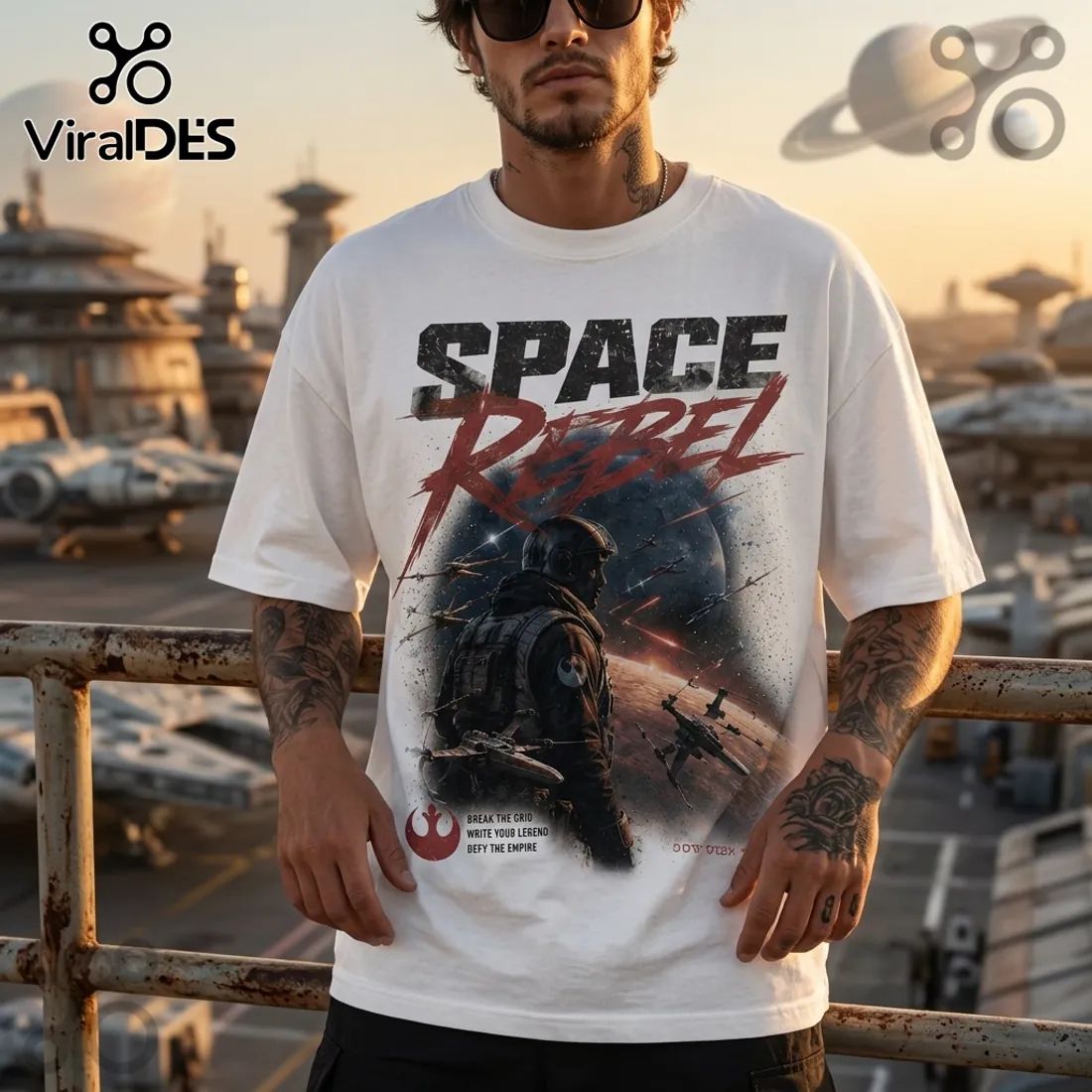Space Rebel Galactic Vintage Oversized T-Shirt