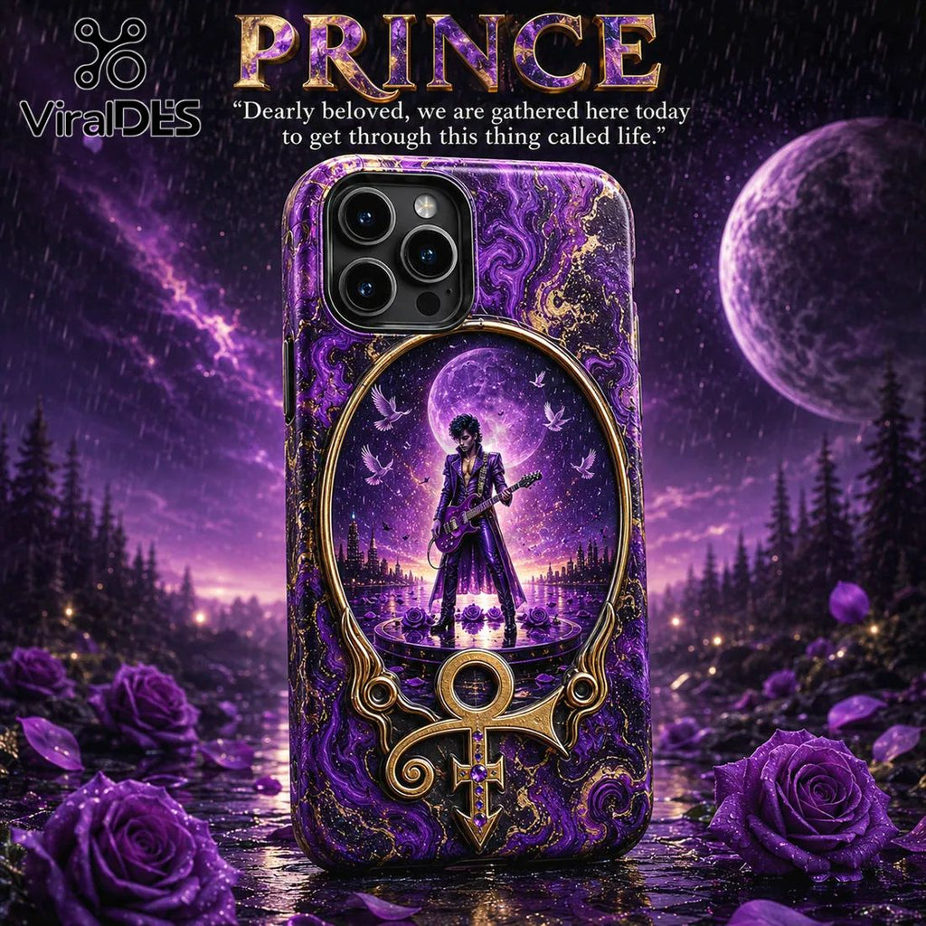 Prince Purple Rain Marble Effect Phone Case