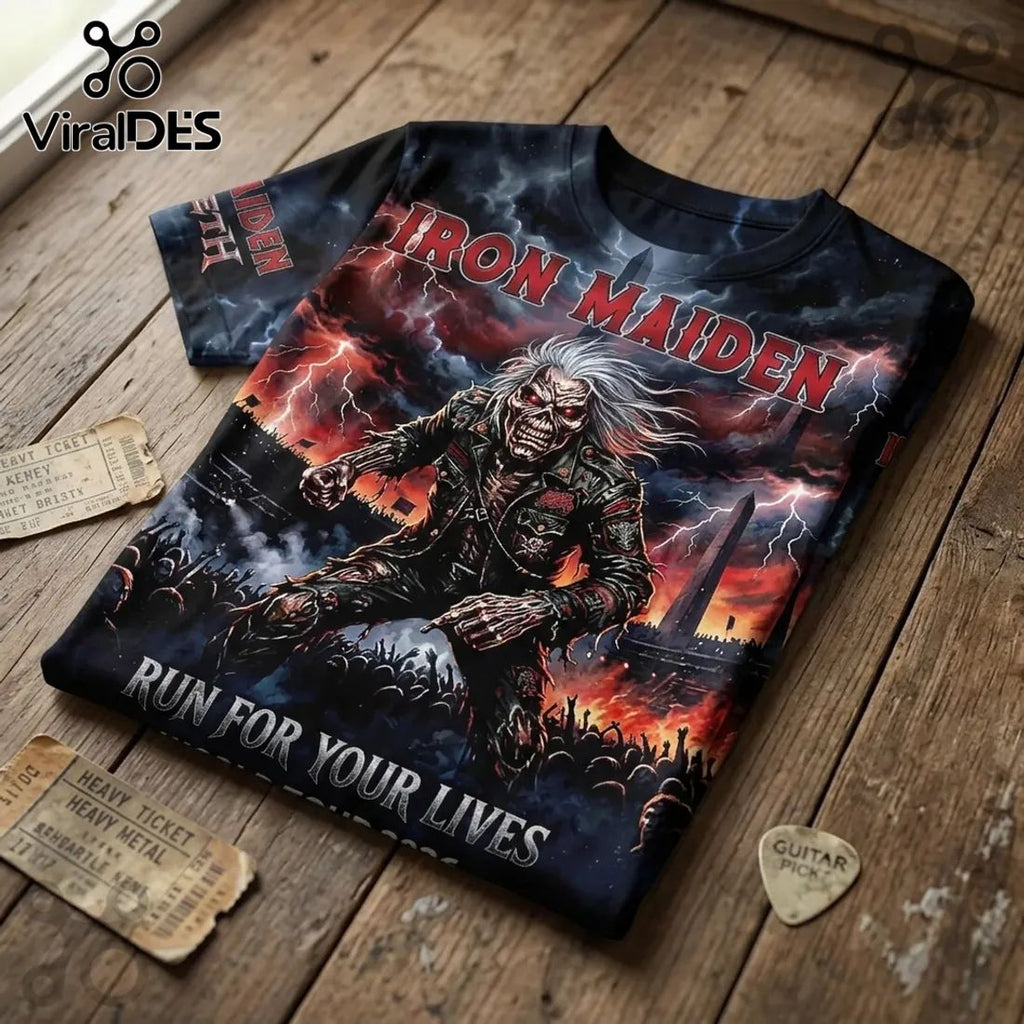Iron Maiden Megadeth Run For Your Lives 2026 Tour T-Shirt