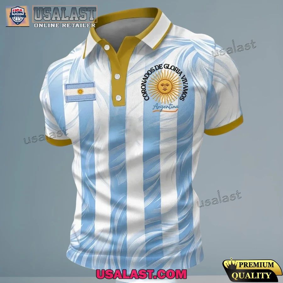 Argentina Football World Cup 2026 Printed Polo Shirt