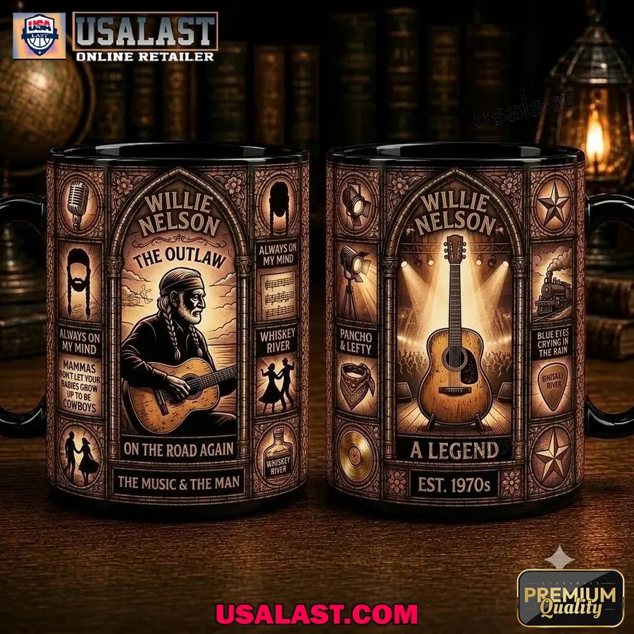 Willie Nelson Stained Glass Commemorative Coffee Mug