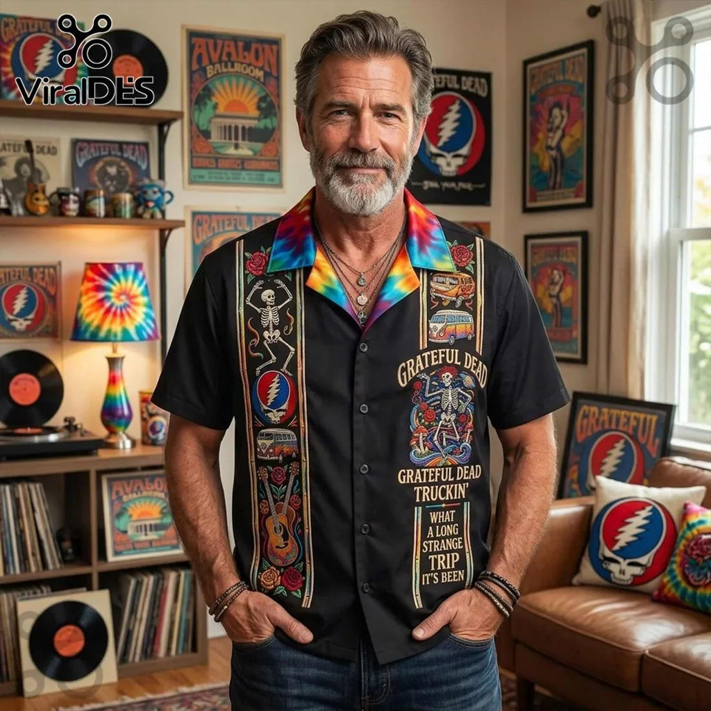 Grateful Dead Long Strange Trip Skeleton Premium Hawaiian Shirt