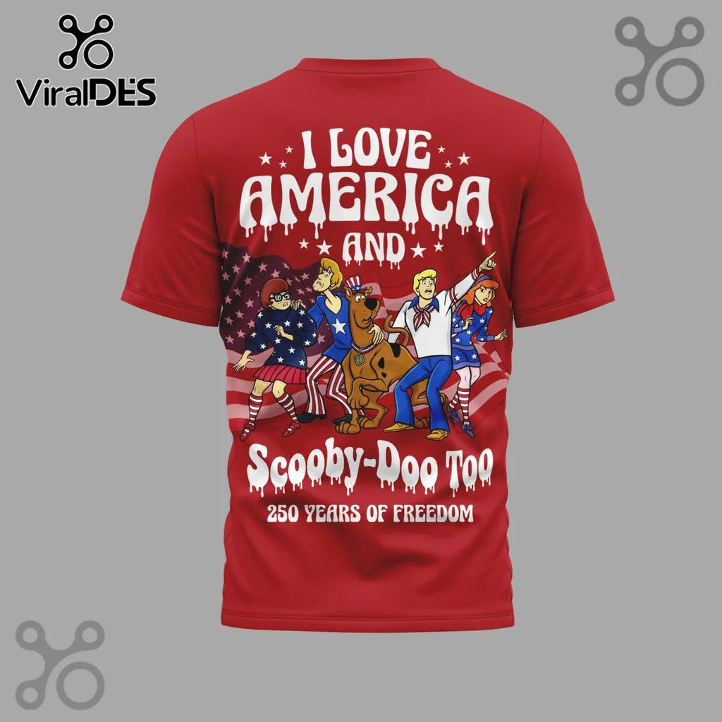 Scooby-Doo America 250 Years of Freedom Patriotic Anniversary T-Shirt