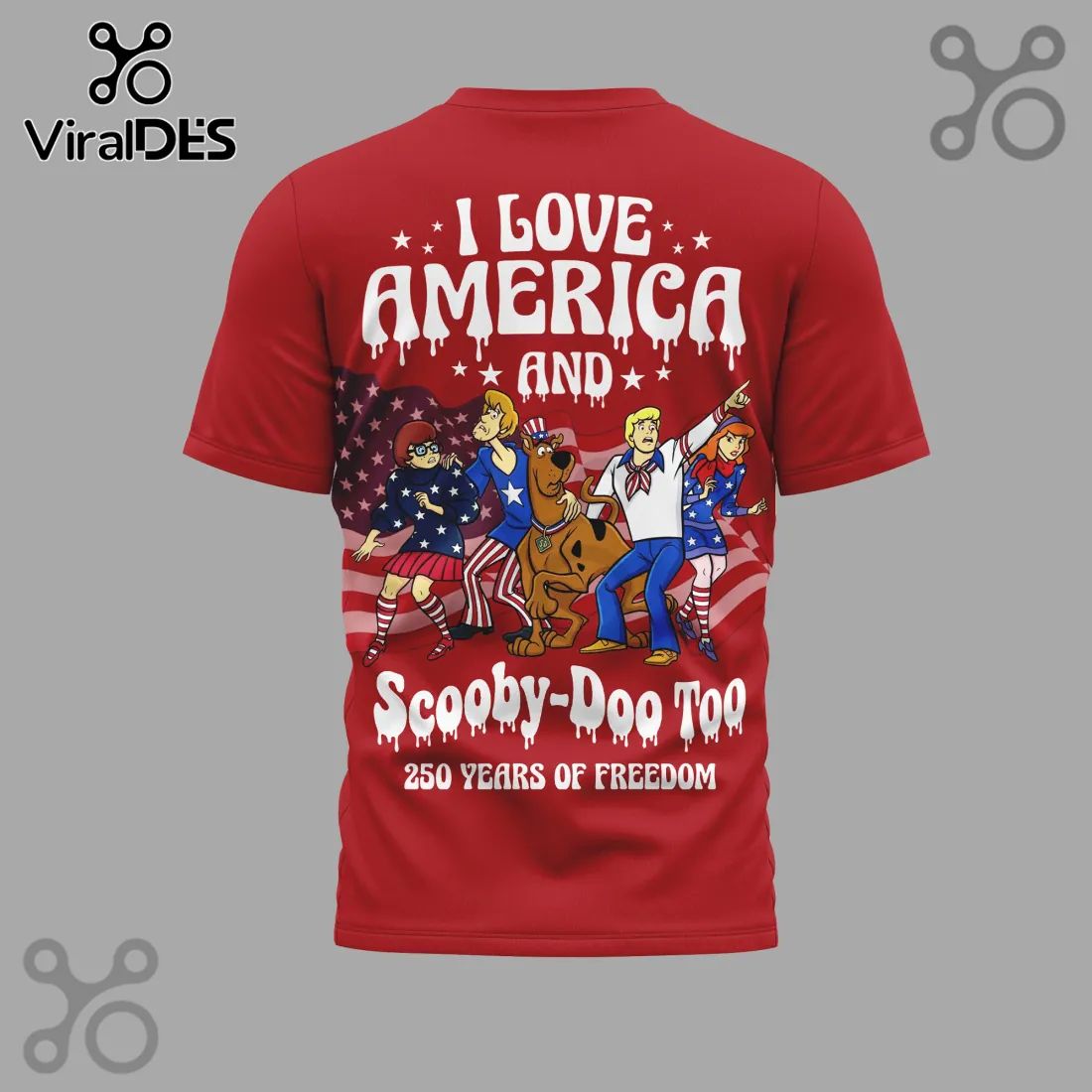 Scooby-Doo America 250 Years of Freedom Patriotic Anniversary T-Shirt