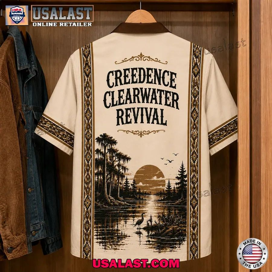 Creedence Vintage Hawaiian Shirt Retro Rock Band Apparel