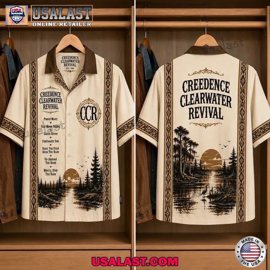 Creedence Vintage Hawaiian Shirt Retro Rock Band Apparel