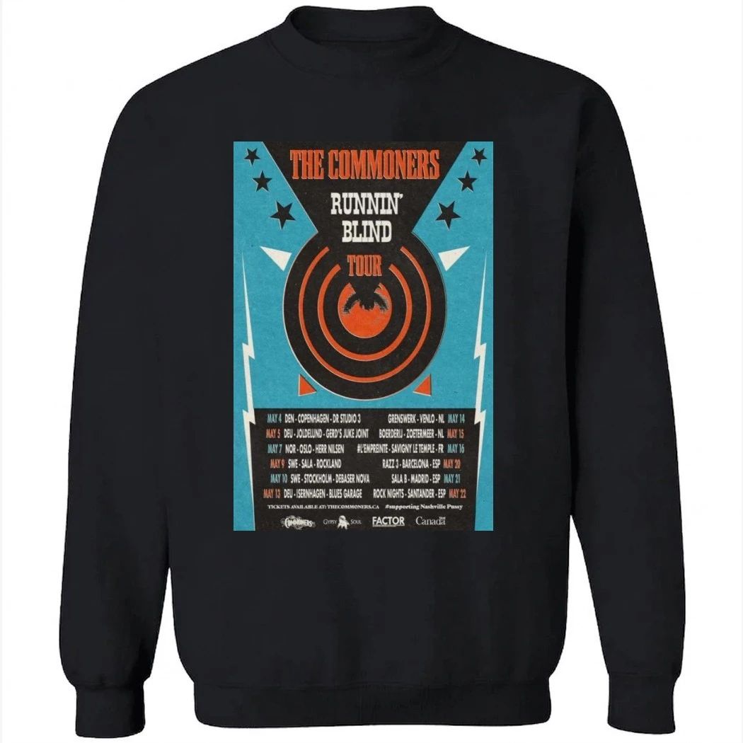 The Commoners May 2026 Poster Runnin Blind Tour Shirt