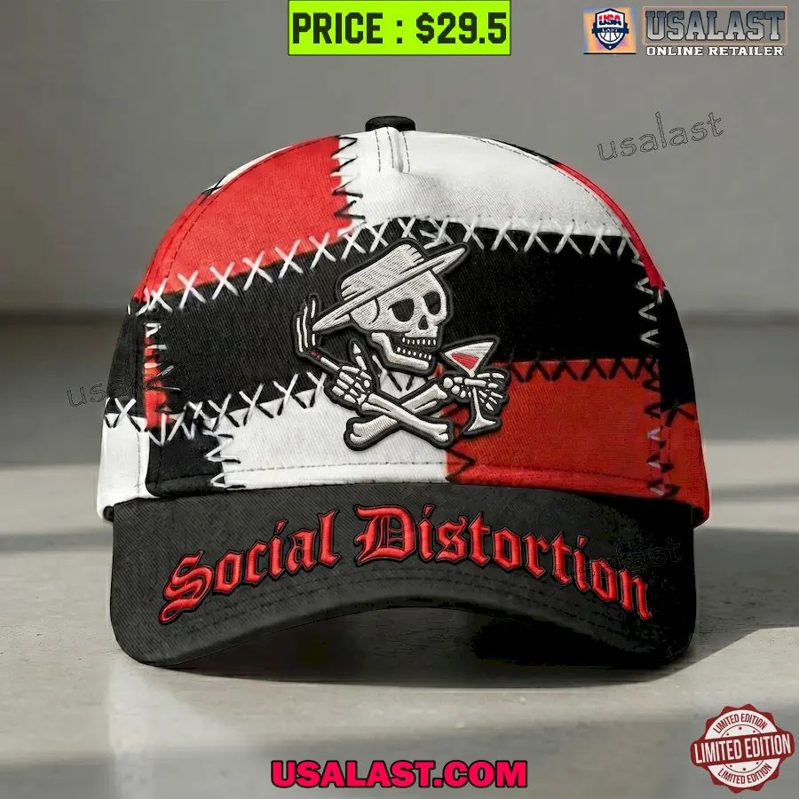 Social Distortion Patchwork Style Adjustable Hat