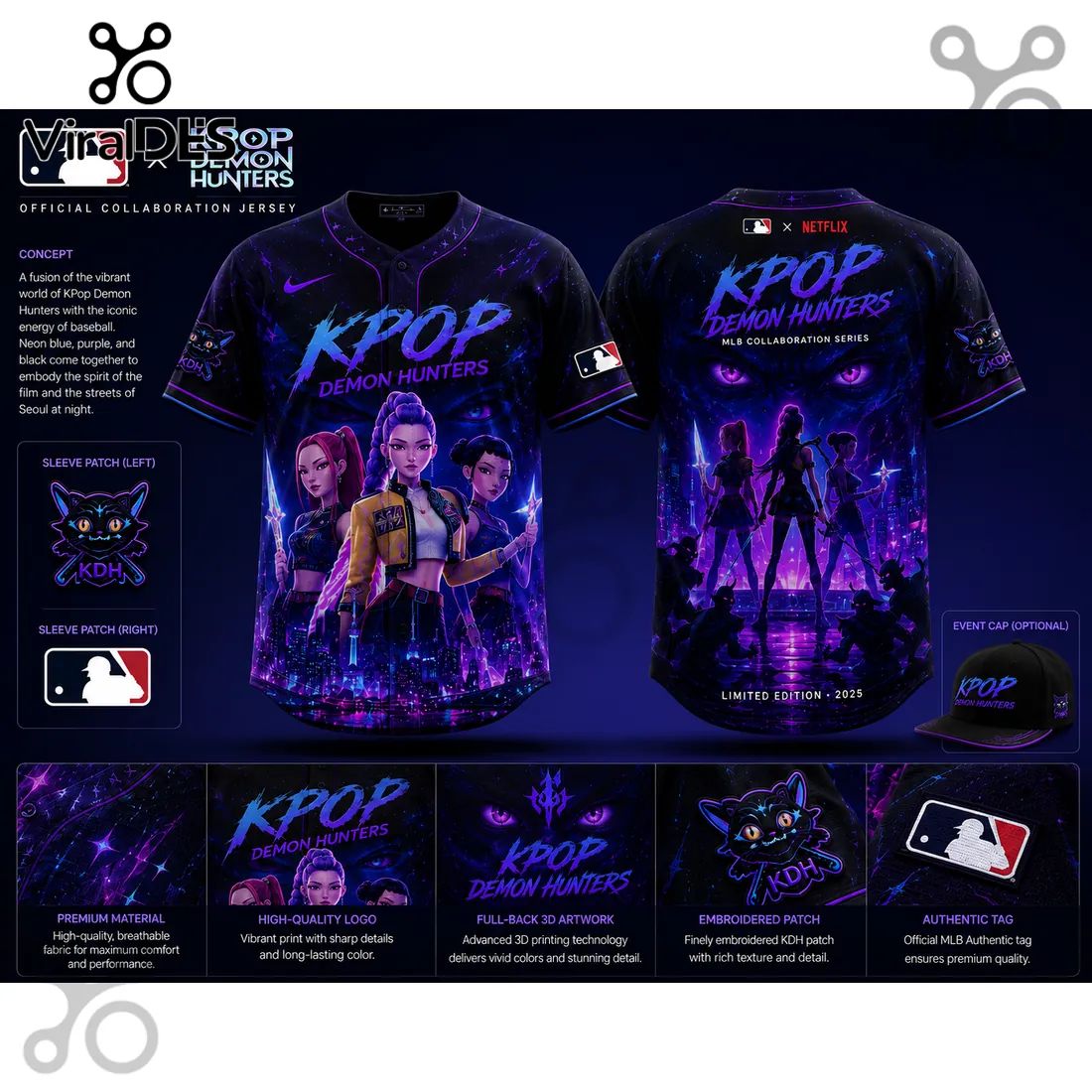 MLB x KPop Demon Hunters 2026 Edition Baseball Jersey