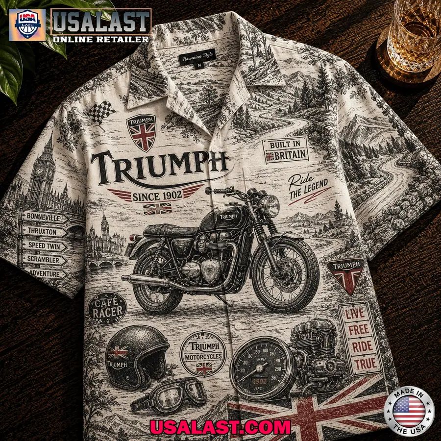 Triumph Motorcycle Vintage Hawaiian Shirt