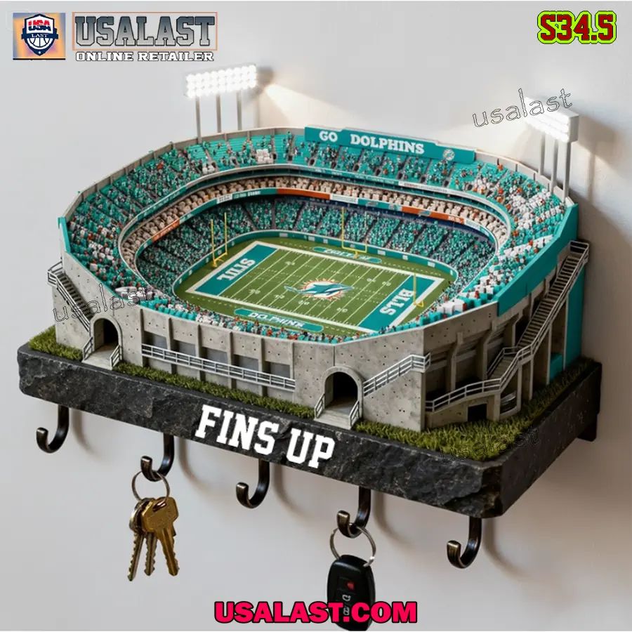 Miami Dolphins Sports Stadium Key Hooks, Key Holder