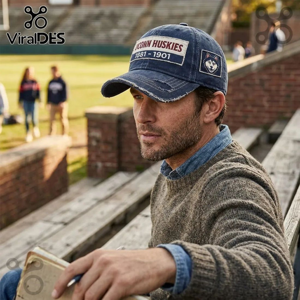 UConn Huskies Vintage 1881 Distressed Washed Denim Baseball Cap
