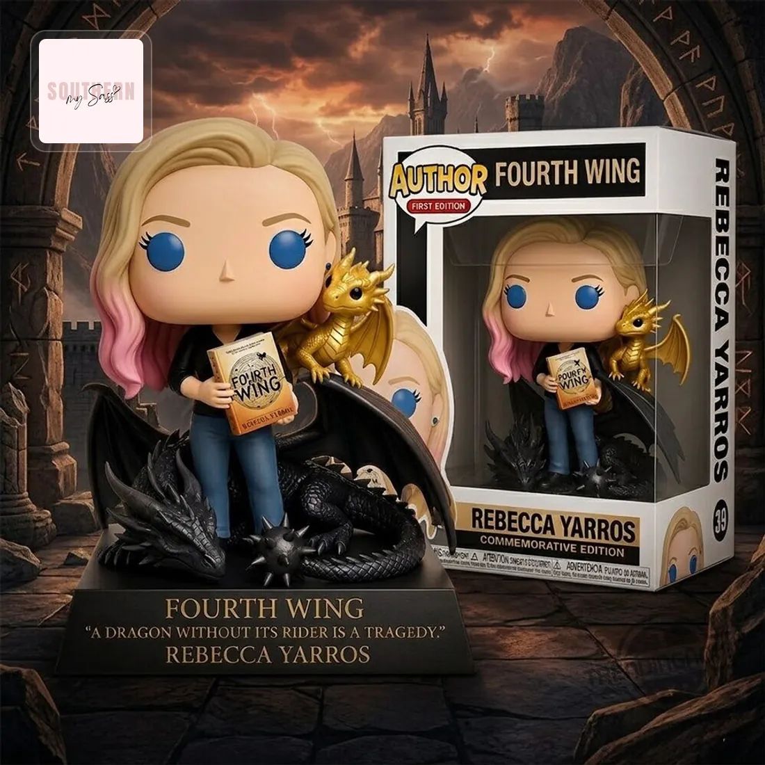 Rebecca Yarros Fourth Wing Commemorative Author Funko Pop Figure Doll