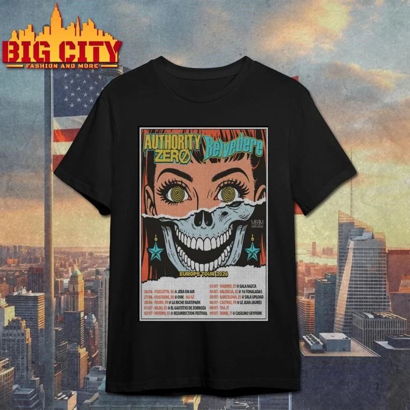 Premium LIMITED 2026 Europe Belvedere x Authority Zero Poster Show Shirt