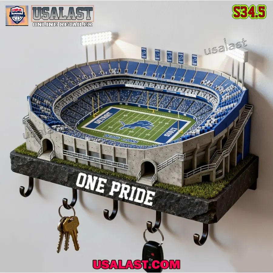 Detroit Lions Sports Stadium Key Hooks, Key Holder