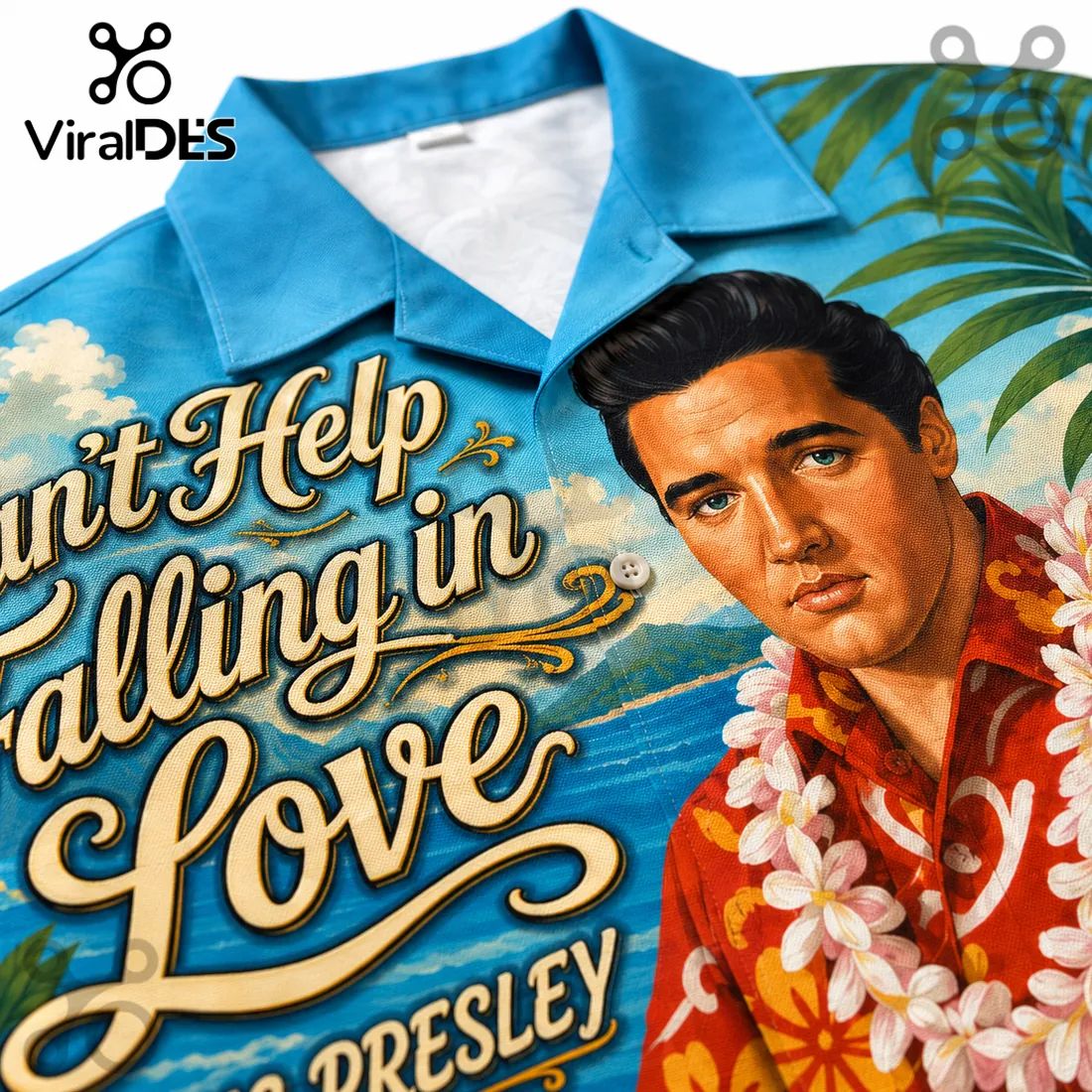 Elvis Presley Can’t Help Falling in Love Tropical Aloha Hawaiian Shirt
