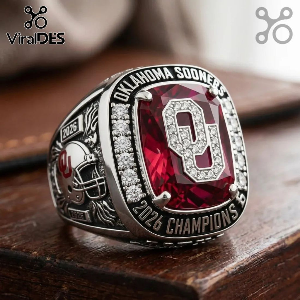 Oklahoma Sooners 2026 Championship Ruby Red Stone Ring